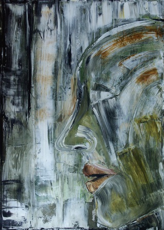 Selbstportrait (2005). Öl auf Papier, 30x40